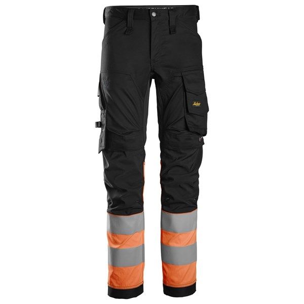 6334: SNICKERS, Pantalon en tissu extensible haute visibilité, Classe 1