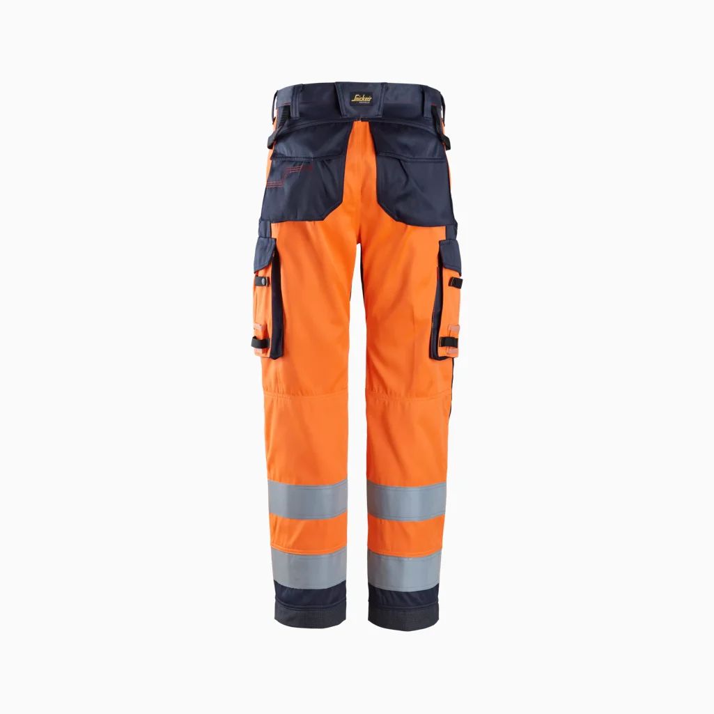 6366 SNICKERS ProtecWork Pantalon de travail, haute visibilité orange, Classe 2 – Image 2