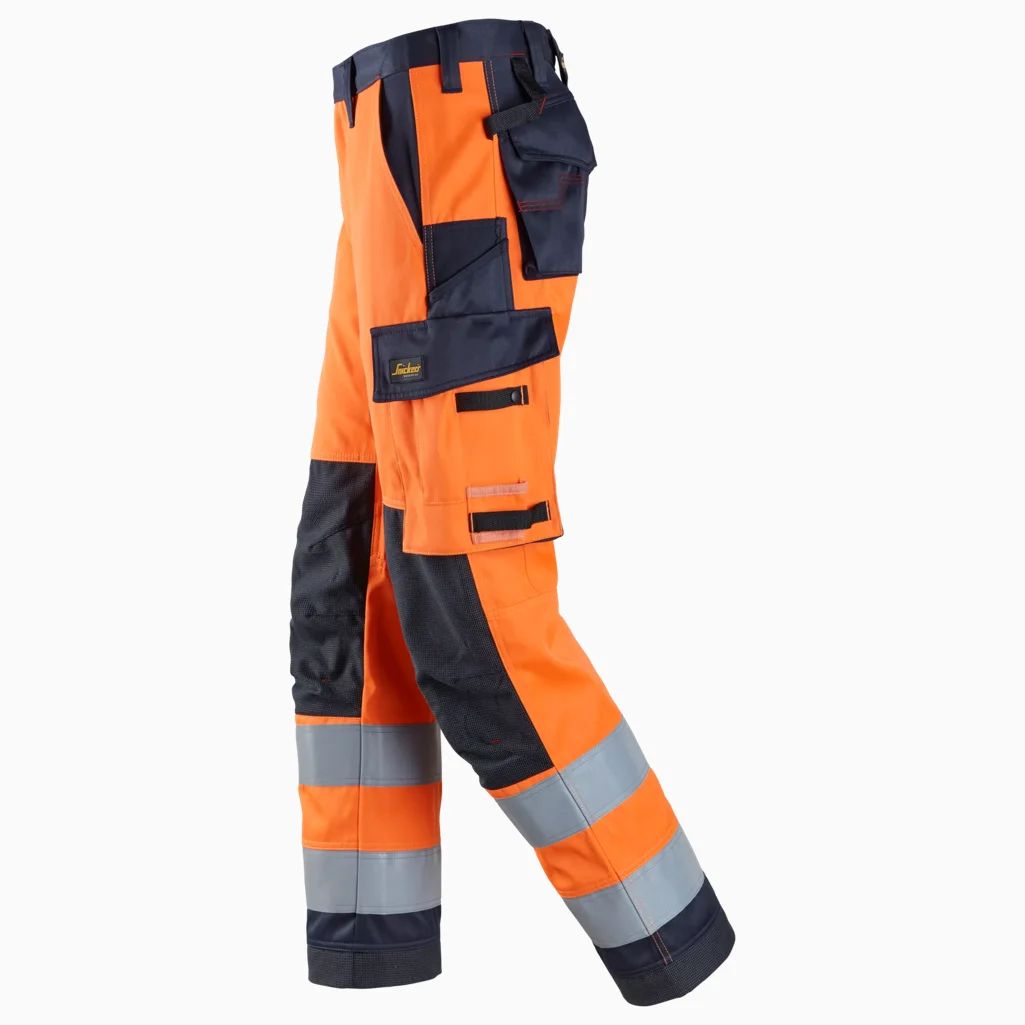 6366 SNICKERS ProtecWork Pantalon de travail, haute visibilité orange, Classe 2 – Image 3