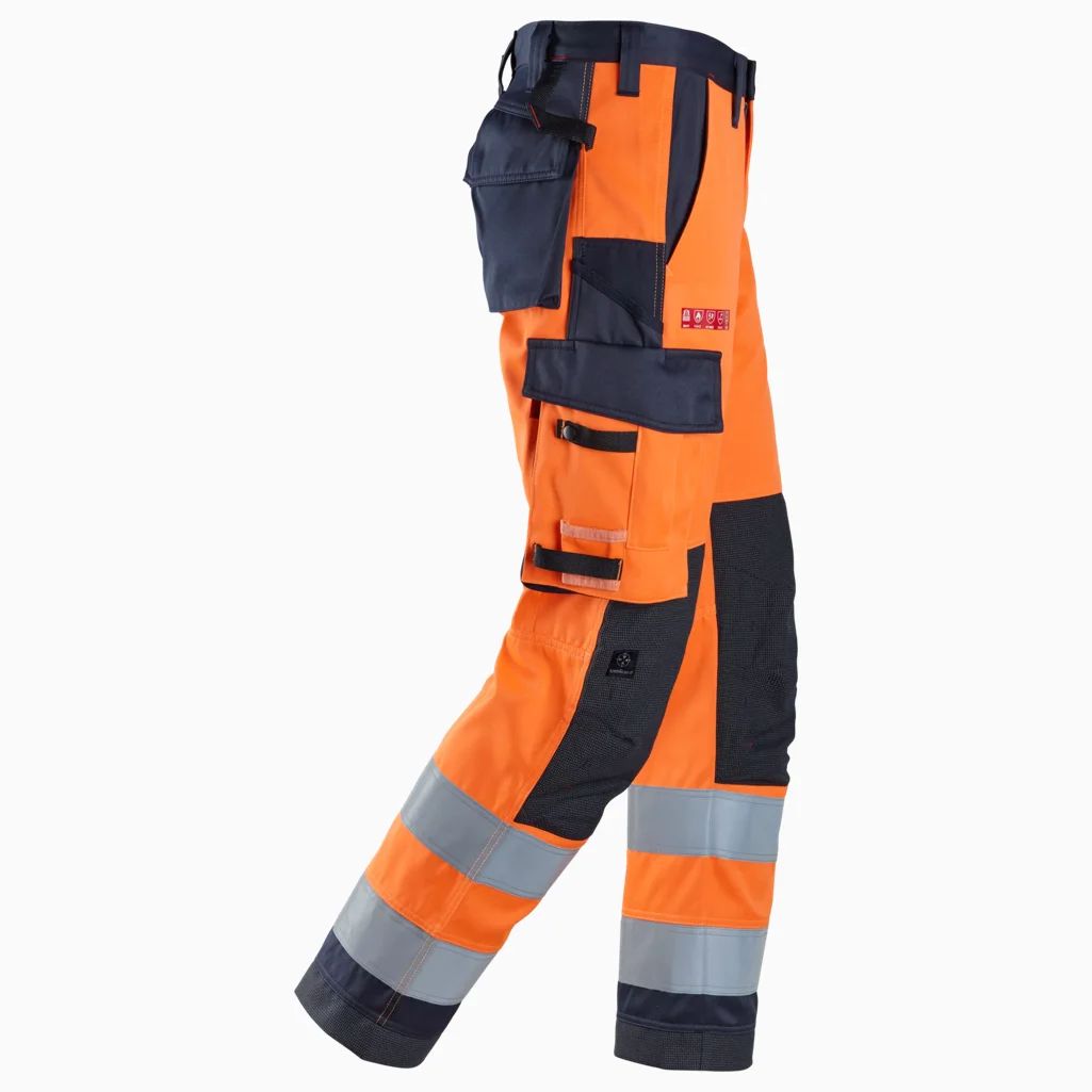 6366 SNICKERS ProtecWork Pantalon de travail, haute visibilité orange, Classe 2 – Image 5